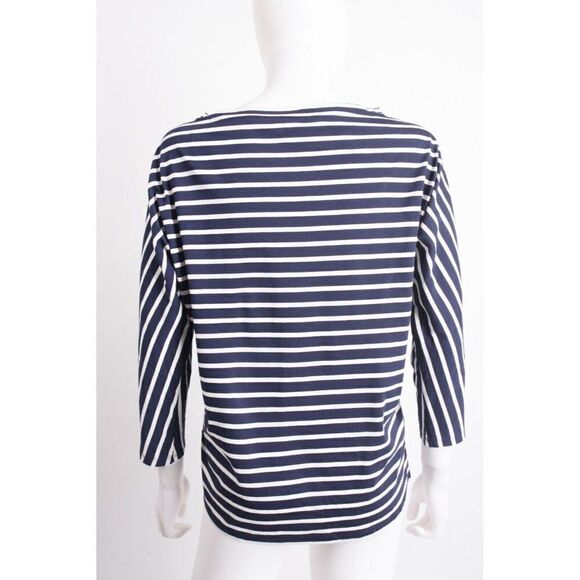Boden Womens Shirt Top UK 8 US 4 Navy Blue White Striped 3/4 Sleeve NWOT - Picture 5 of 6